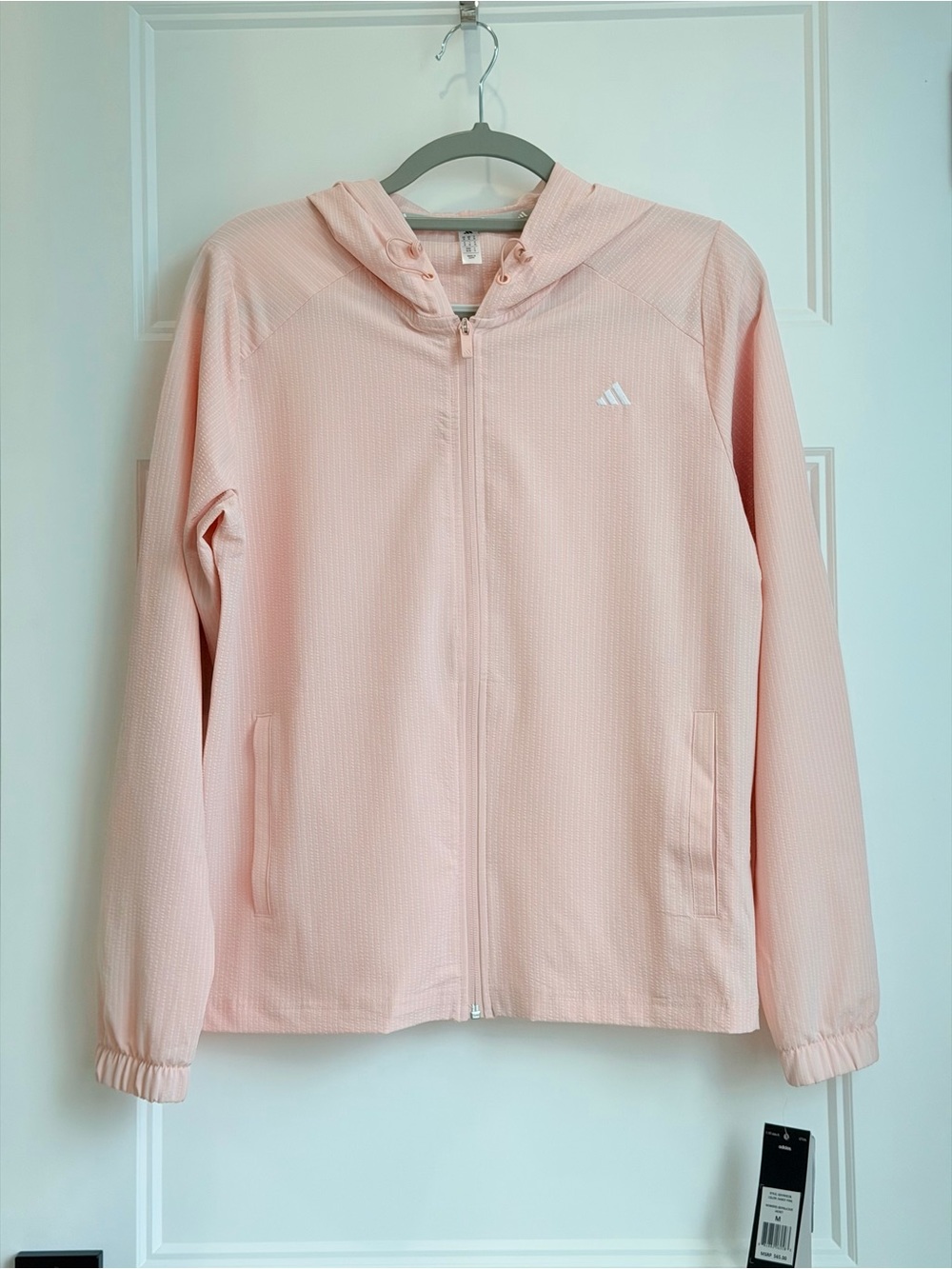adidas Light Pink women’s seersucker jacket